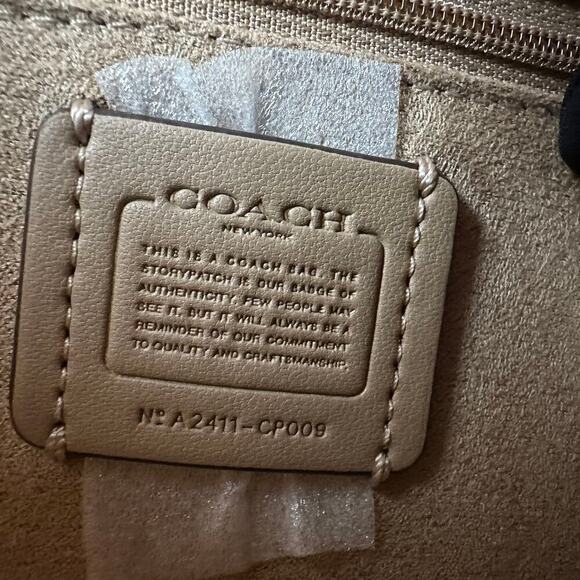 Coach Eliza Flap Crossbody Bag In Signature Canvas In Light Khaki/Chalk CP009 - Picture 9 of 10